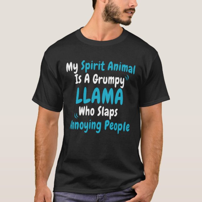 Camiseta Cool Alpaca My Spirit Animal Is A Grumpy Llama  Sa (Frente)