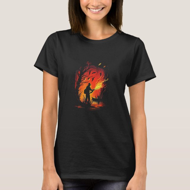 Camiseta Cool Angler on Fire for burning fishering love & F (Frente)