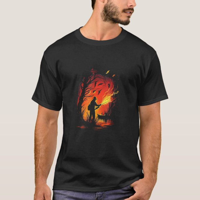 Camiseta Cool Angler on Fire for burning fishering love & F (Frente)