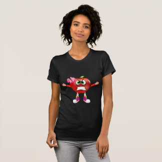 Camiseta Cool Angry Red Apple Girl Cartoon Shirt