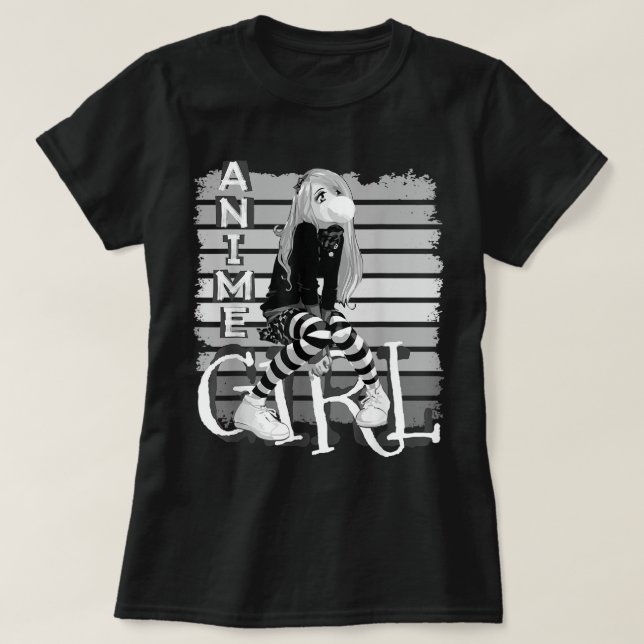 Camiseta Cool Anime Girl Aesthetic Design (Frente do Design)