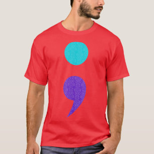 Camiseta Cool Art Of Semicolon Sign For Suicide Prevention 