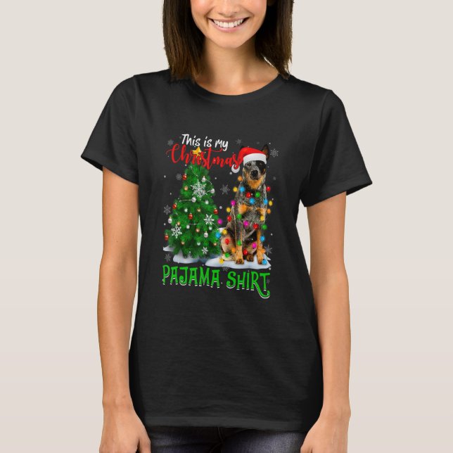Camiseta Cool Australian Cattle Dog Christmas Tree Lights S (Frente)
