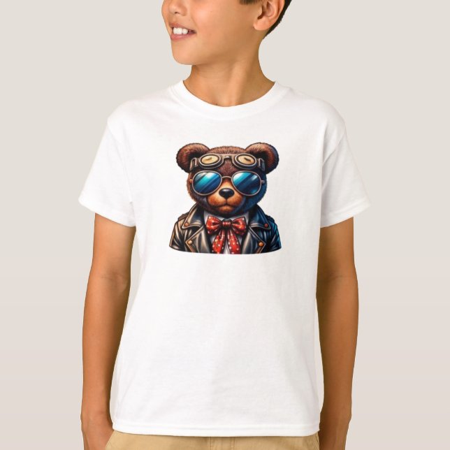Camiseta Cool Bear Aviator Cartoon – Retro Pilot (Frente)