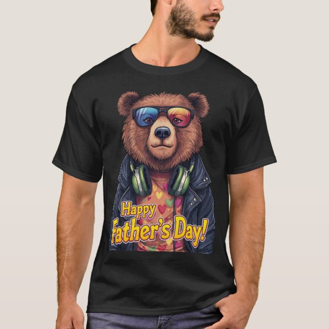 Camiseta Cool Bear Dad Father’s Day Gift for Stylish Father (Frente)