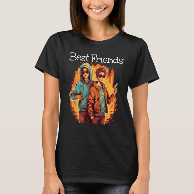 Camiseta Cool Bestfriends on Fire and Flames (Frente)