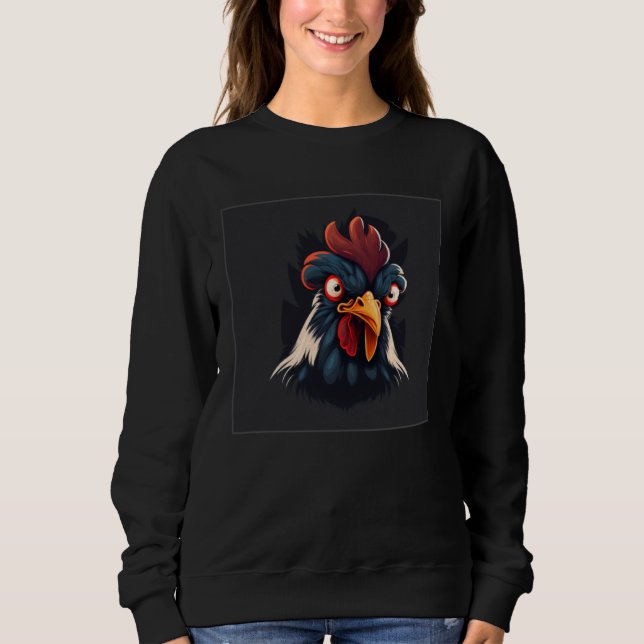 Camiseta Cool Black Chicken Illustration Rooster Minimal Wo (Frente)