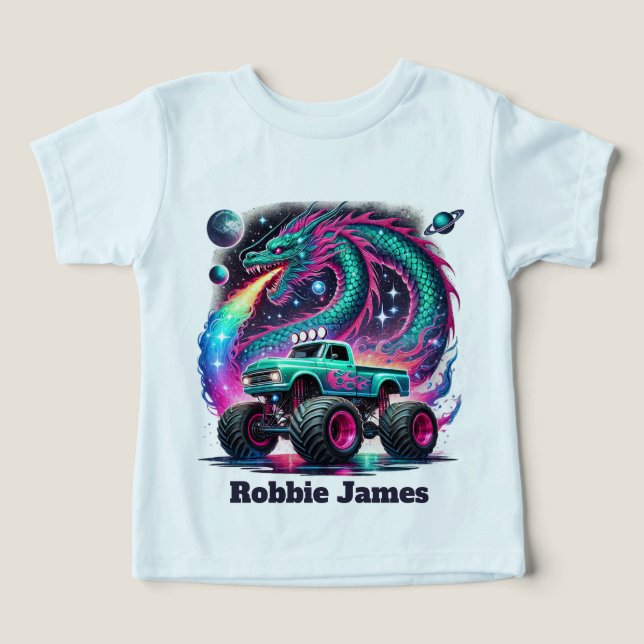 Camiseta Cool boys monster truck customizable (Design frontal)