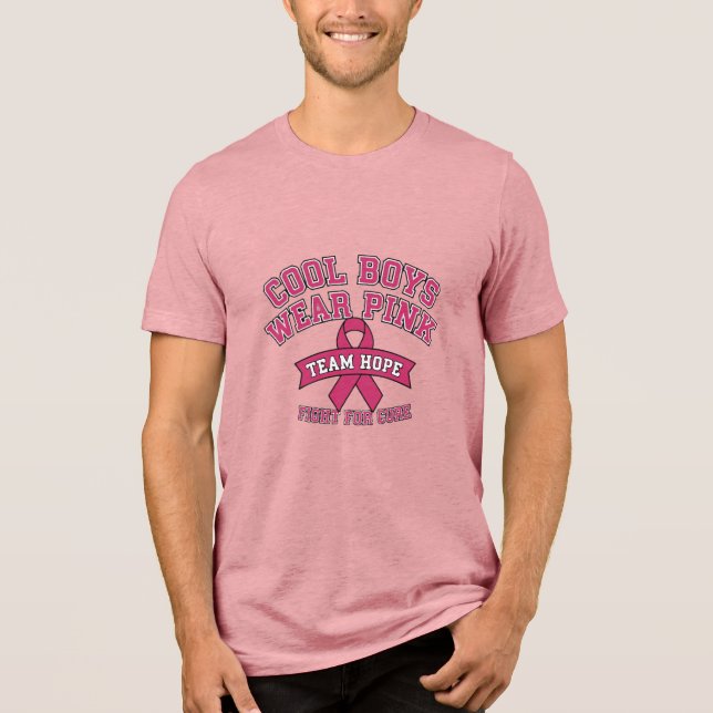 Camiseta Cool Boys Wear Pink Breast Cancer Awareness Shirt (Frente)