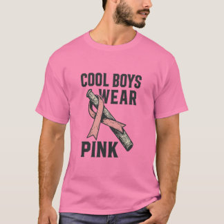 Camiseta Cool Boys Wear Pink for Cancer Solidarity