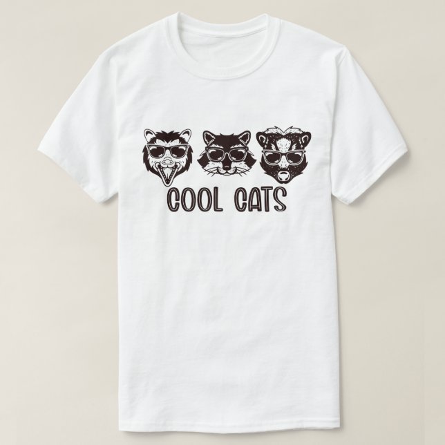 Camiseta Cool Cats (Dark) (Frente do Design)