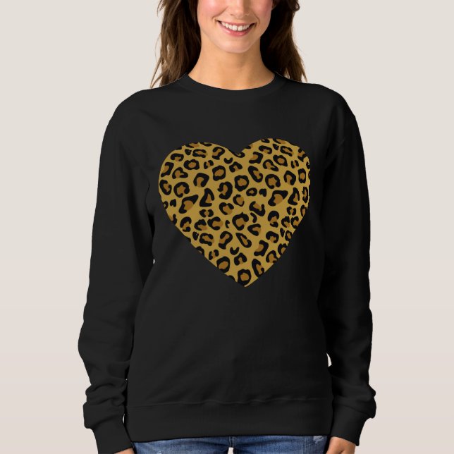 Camiseta Cool Cheetah Leopard Print Heart (Frente)