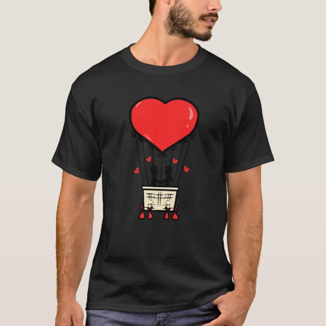 Camiseta Cool Couple Heart Valentine's Day  Romantic (Frente)