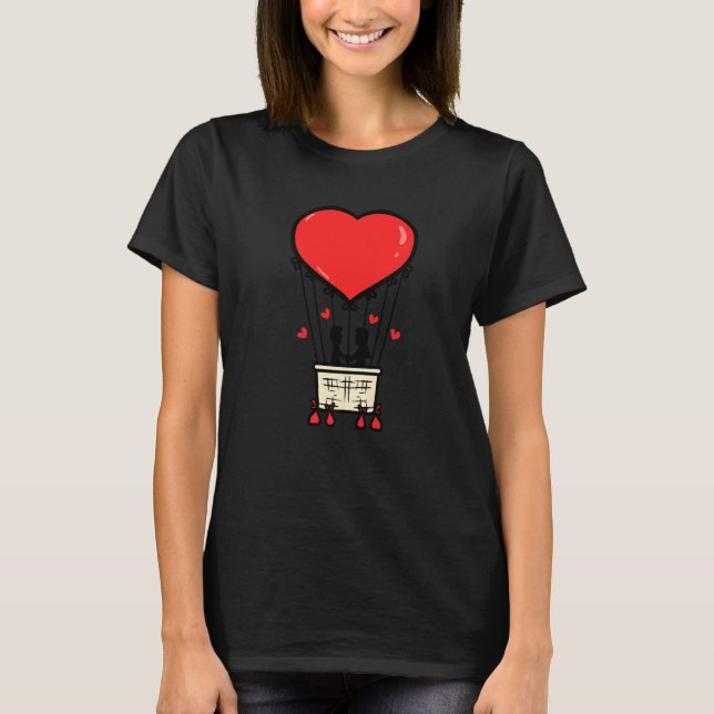 Camiseta Cool Couple Heart Valentine's Day  Romantic (Frente)