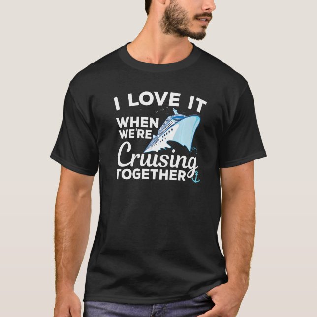 Camiseta Cool Cruising Men Women Family Couple Cruise Ship (Frente)