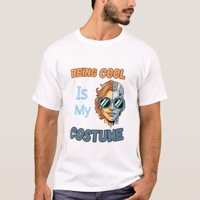 Camiseta Cool Cyborg Costume Retro Halloween Art (Frente)