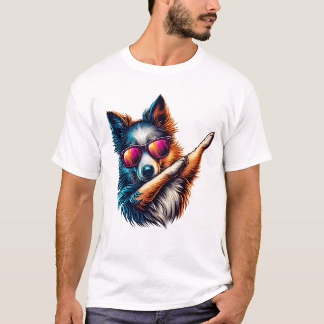 Camiseta Cool Dabbing Dog Art (Frente)