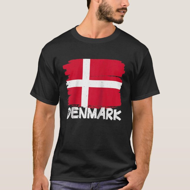 Camiseta Cool Denmark Flag Raglan Baseball (Frente)