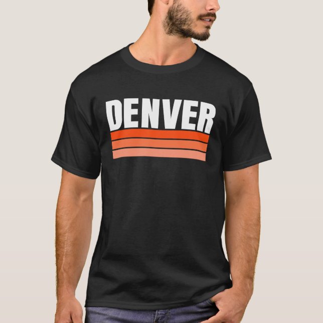 Camiseta Cool Denver Orange Striped Simple & Basic Minimal  (Frente)