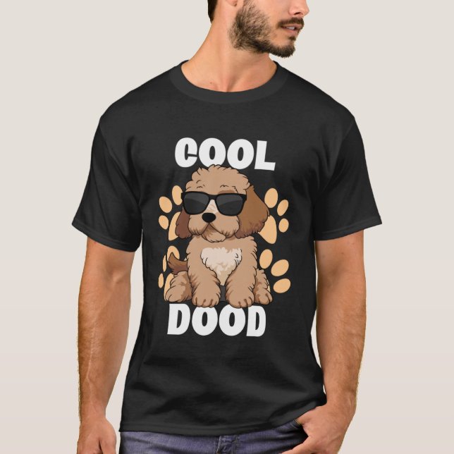 Camiseta Cool Dood Labradoodle Sunglasses Paw Print for Doo (Frente)
