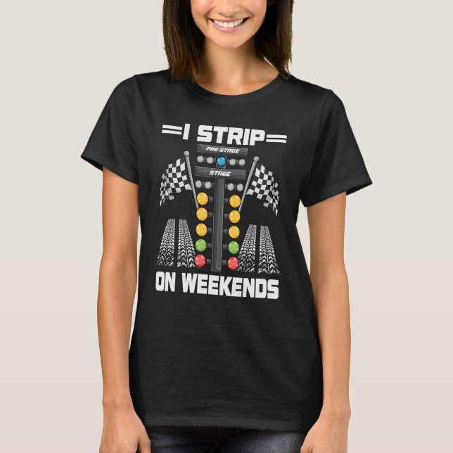 Camiseta Cool Drag Racing For Men Women Auto Speed Circuit  (Frente)