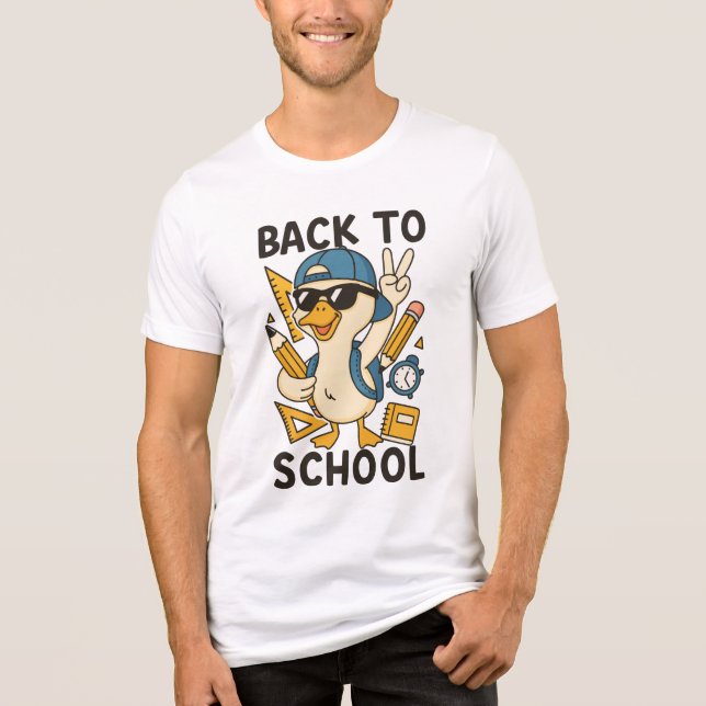 Camiseta Cool Duck Back to School Design Funny Cartoon Goos (Frente)