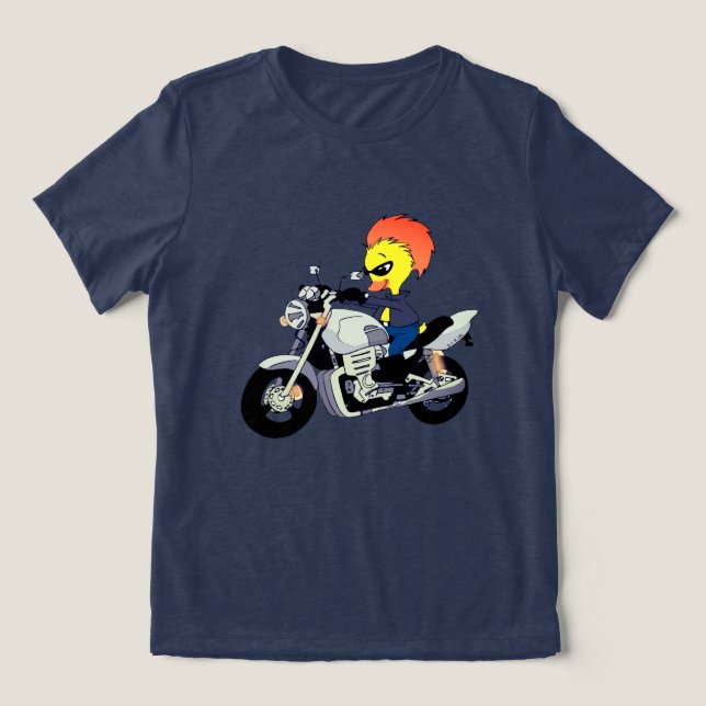 Camiseta Cool Duck Riding a Motorcycle (Design frontal)