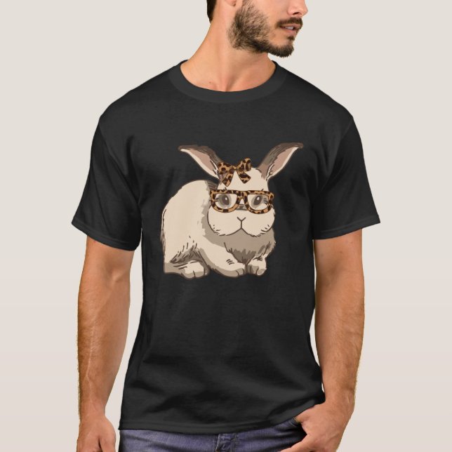 Camiseta Cool Easter Bunny with Glasses Easter Bunny Cute (Frente)