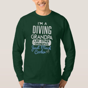 Camiseta Cool Fathers Day Design Diving Grandpa