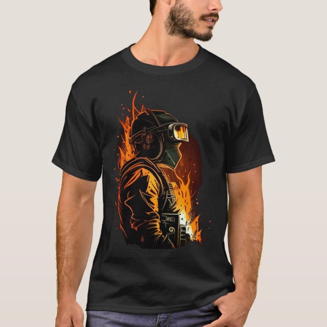 Camiseta Cool Fire Welder Worker (Frente)
