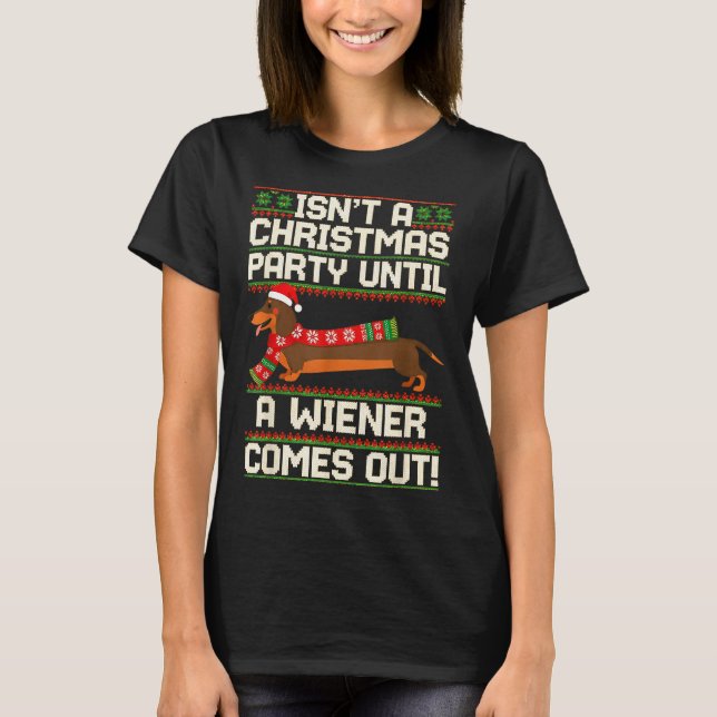 Camiseta Cool Funny Wiener Dog Christmas Dachshund Holiday  (Frente)