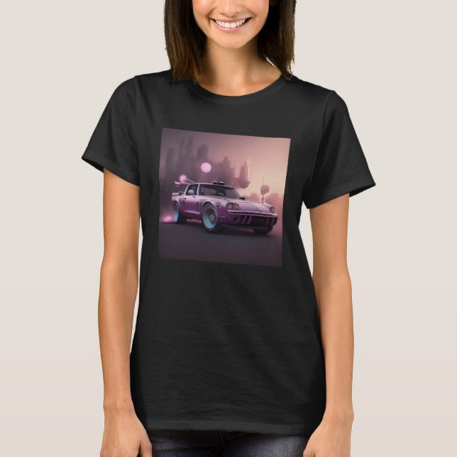 Camiseta Cool Future Classic Sports Car Drive Race City Lif (Frente)