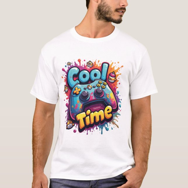 Camiseta Cool Game Time – Graffiti Gamer Splash Tee (Frente)