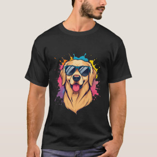 Camiseta Cool Golden Labrador Retriever Wearing Sunglasses