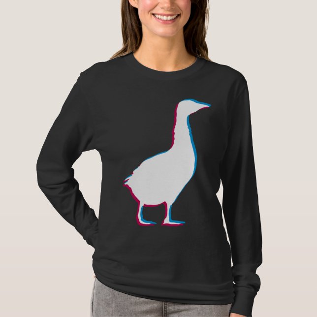 Camiseta Cool Goose Duck Silhouette Stylish Geese Bird Anim (Frente)