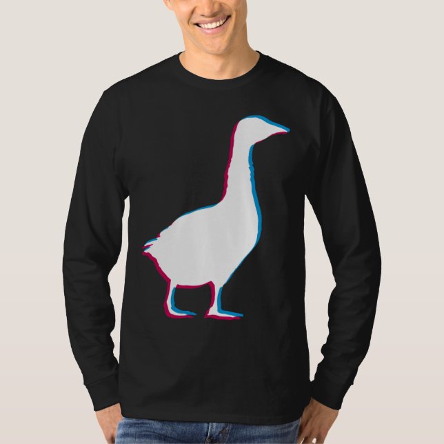 Camiseta Cool Goose Duck Silhouette Stylish Geese Bird Anim (Frente)