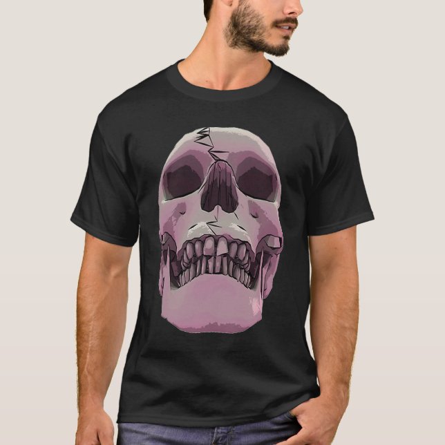 Camiseta Cool Graphic Skull  Death Skeleton Goth Halloween  (Frente)