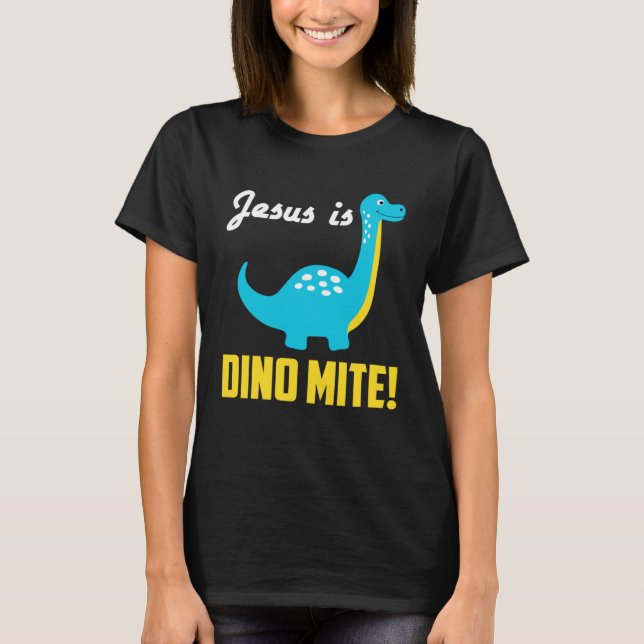 Camiseta Cool Graphic Tees  Jesus Is Dino Mite (Frente)