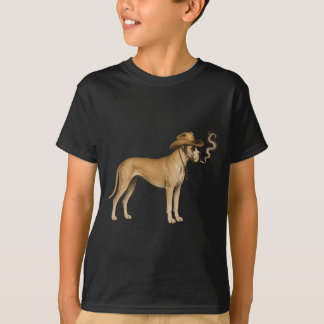 Camiseta Cool Great Dane Fumando Angler Outdoor Homens Mulh