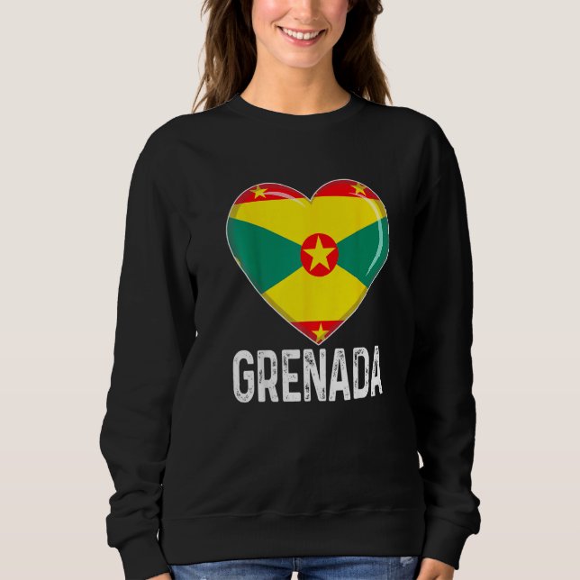 Camiseta Cool Heart Grenada Flag Men Women Kid Patriotic   (Frente)
