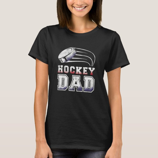 Camiseta Cool Hockey Dad Hockey American Flag (Frente)