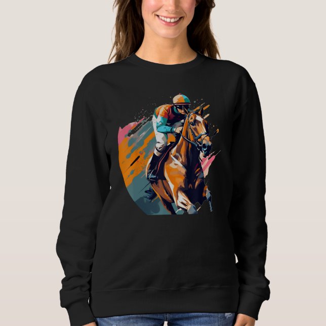 Camiseta Cool Horse with Horseman for  Horseracing (Frente)