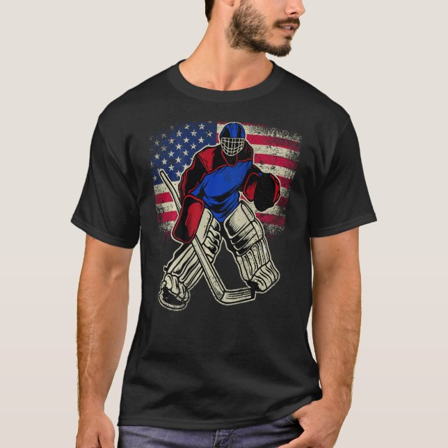 Camiseta Cool Ice Hockey Player Sports Family Hockey 4th of (Frente)
