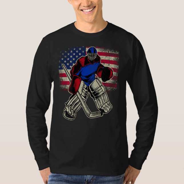 Camiseta Cool Ice Hockey Player Sports Family Hockey 4th of (Frente)