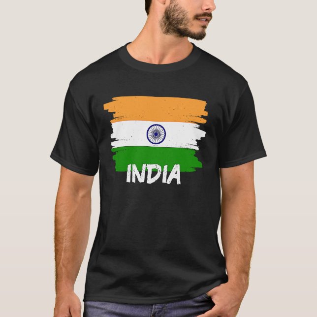 Camiseta Cool India Flag (Frente)