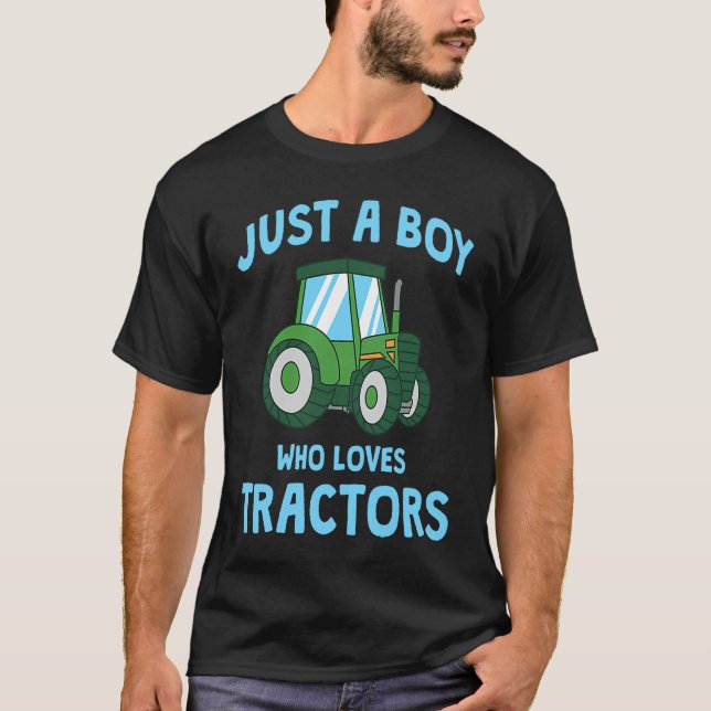 Camiseta Cool Just a Boy who Loves Tractors Farm Kid Boys T (Frente)
