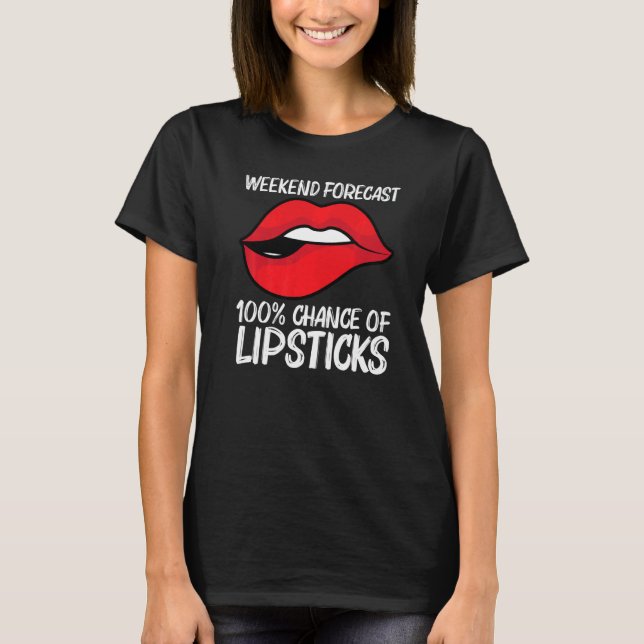 Camiseta Cool Lipstick For Men Women Cosmetic Makeup (Frente)