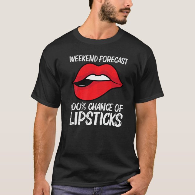 Camiseta Cool Lipstick For Men Women Cosmetic Makeup (Frente)