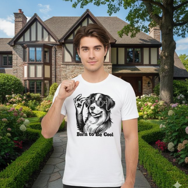 Camiseta Cool Lucky Dog Funny Sunglasses Dog with Shamrock (Criador carregado)