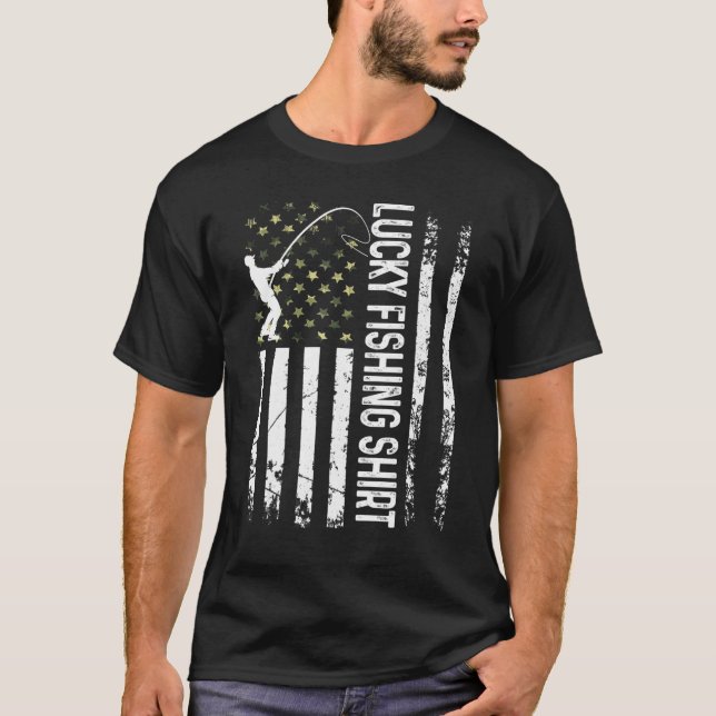Camiseta Cool Lucky Fishing  For Fishing  Tee (Frente)